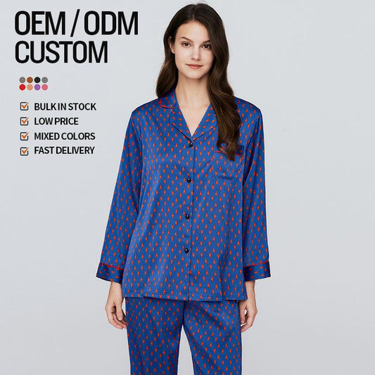 Factory Wholesale Luxury Ladies Pajamas Set Long Sleeve Long Trousers Casual Pajamas Innovative Features