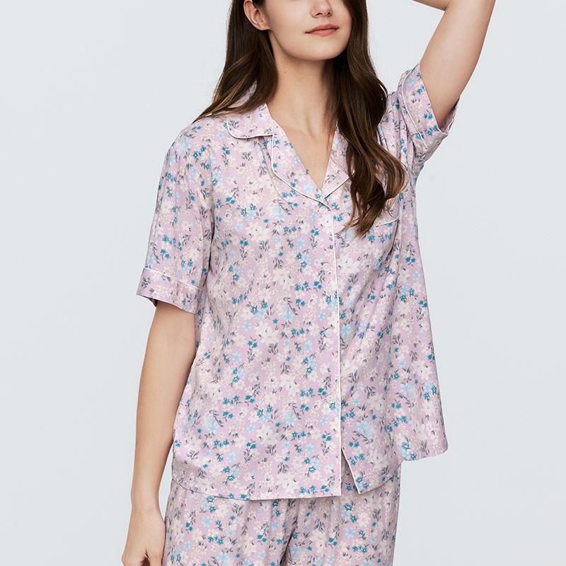 Promotional Price Fashionable Fabrics Comfortable Cheap Buttons Women's Pyjamas Set