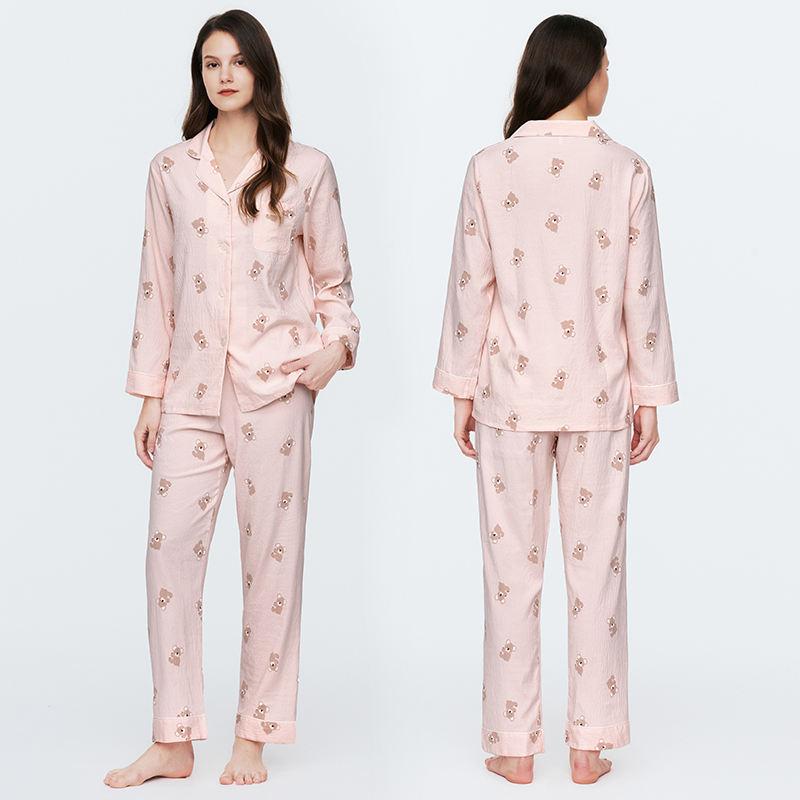 Ladies Simulation Silk Polyester Pajama Set Homewear Women's Casual Luxury Pajamas