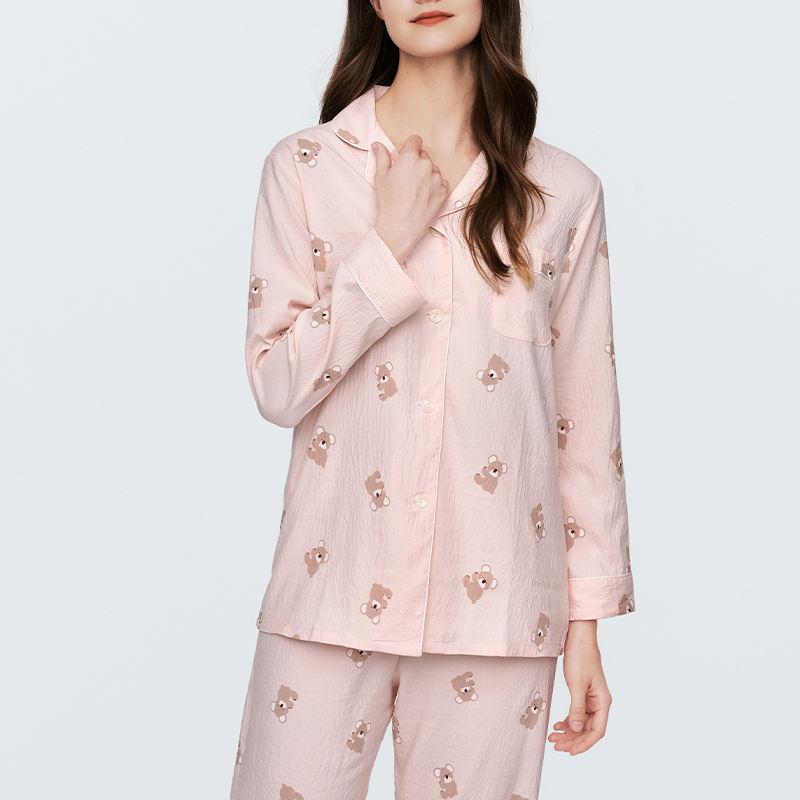 Ladies Simulation Silk Polyester Pajama Set Homewear Women's Casual Luxury Pajamas