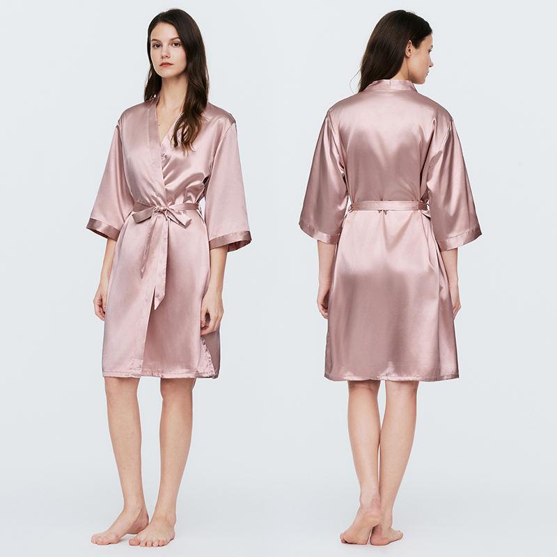 Sample Custom-Made Wholesale Women's Custom Robes And Casual Wear Satin Silk Home Pajamas Set