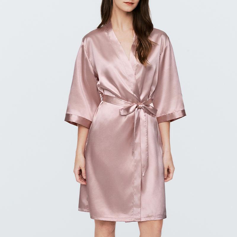 Sample Custom-Made Wholesale Women's Custom Robes And Casual Wear Satin Silk Home Pajamas Set