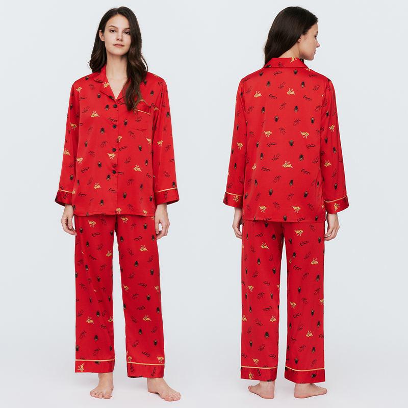 Women's Floral Comfortable Breathable Quick Dry Pajama Set Full Sleeve Two Piece Set