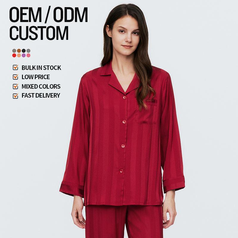 Wholesale Customised Personalised Women's Pajamas Luxury Bamboo Pajamas Matching Set