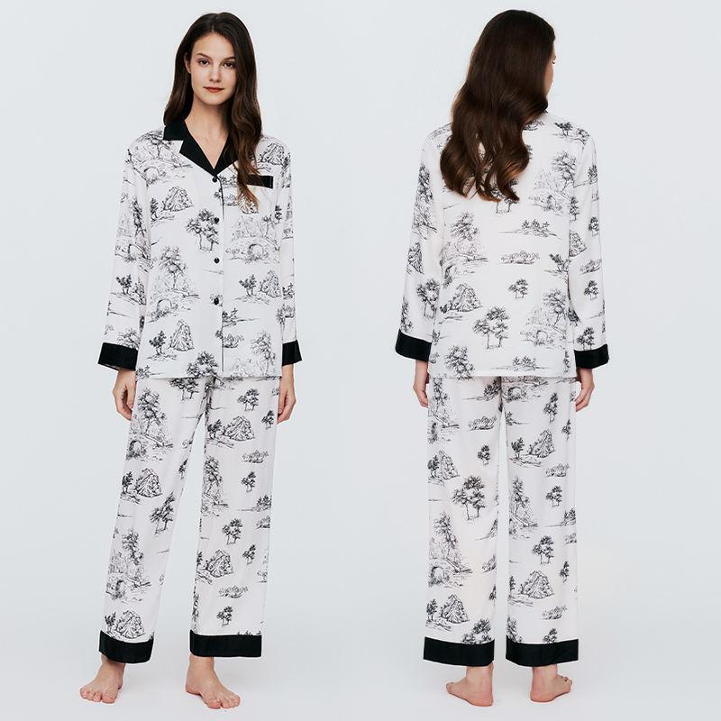 Hot Daytime Homewear Fashion Casual Pajamas Luxury Women's Long-Sleeved Pajama Set