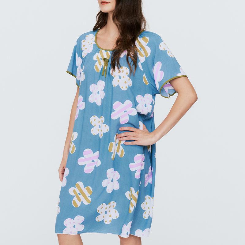 Wholesale High Quality Factory Custom Printed Clothing Summer Casual Pajamas Dresses Plus Size Women's