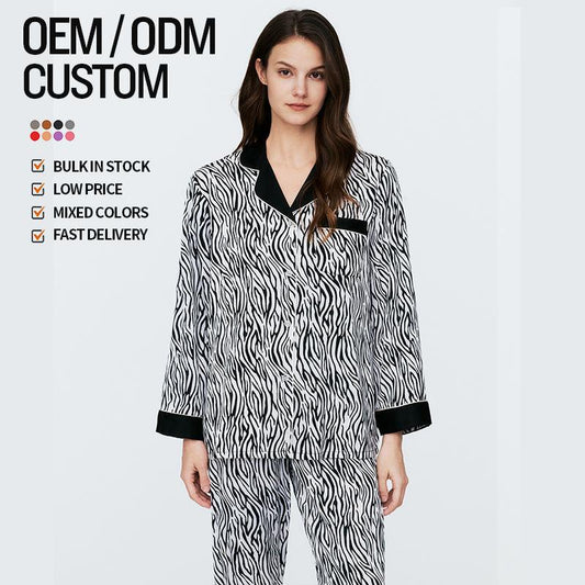 Latest Pajama Sets Women's Casual Long Sleeve Pajamas Plus Box Printed Women's Pajamas